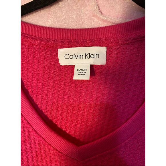 Calvin Klein women’s Barbie pink waffle knit tea size XL - Picture 5 of 5
